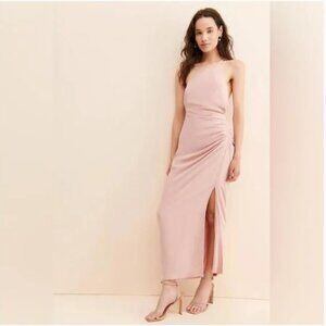 NWT Anthropologie Ruched Asymmetrical Dress in Pink/Rose Size 6
